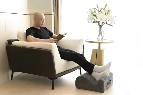 Desk Footstool - Ergonomic, Non-Slip Footstool with Two-Way tilt Design and Comes with a Removable, Washable Cover. Suitable for desks, Homes, Offices, and Cars (Dark Gray). - color: Dark Gray