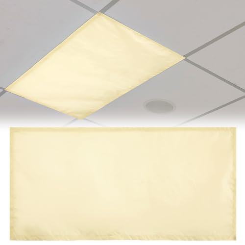 Patelai 4x2 Feet Light Covers for Classroom, Magnetic,Solid Yellow | Sky Cloud Print for Office Decor, Drop Ceiling Compatible, 10 Magnets Included, Filters Harsh Fluorescent Lighting - style: Solid Yellow