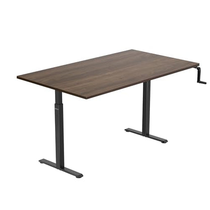 Mount-It! Hand Crank Standing Desk, 55" One-Piece Adrift Top, 132 lbs - color: Adrift