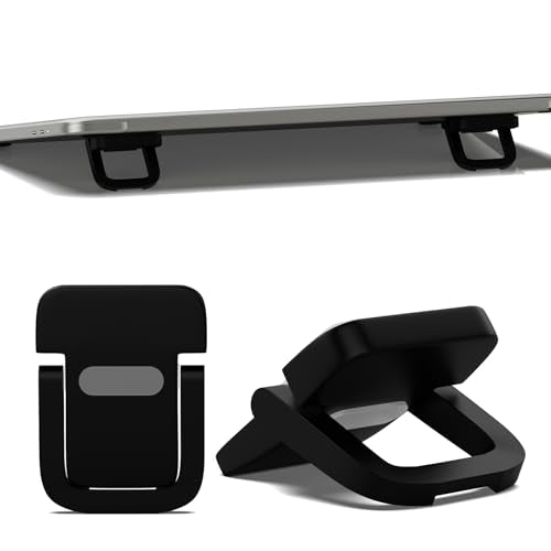Notoke 2 PCS Portable Keyboard Riser, Adjustable Black Laptop Keyboard Stand with 2 Angle Settings and Self-Adhesive Foldable Feet, Mini Foldable Laptop Stand Riser Keyboards Lift for Most Keyboards