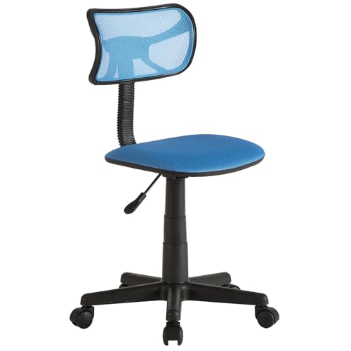 Urban Lifestyle Swivel Desk Chair, Stylish and Compact Office Chair with Mesh Back, Swivel Function, Adjustable Height, and Cushioned Seat, Cyan Blue - color: Cyan Blue