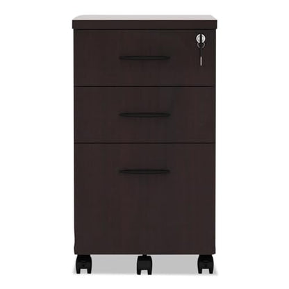Alera ALE Valencia Mobile B/B/F Pedestal File, 15 7/8w x 20 1/2d x 28 3/8h, Mahogany