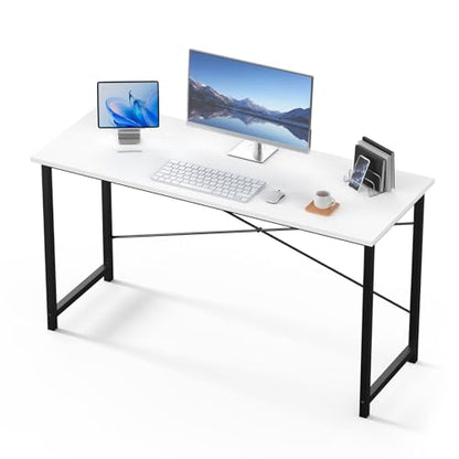 Sweetcrispy 55-Inch Computer Desk for Bedroom, White - color: White, size: 55-Inch