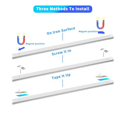 LED Cabinet Light Bars Motion Sensor Dimmable Lights Kitchen Closet Shelf | Warm, Natural, Cool White, Stepless Dimming, Stepless Color Changing, IR Remote, Sensor Lighting, Ultra Thin Strip Lights - color: White