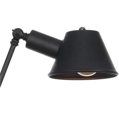 Vintage Black Swing Arm Wall Sconce Adjustable Metal Reading Lamp Warm Light Mounted for Bedroom Headboard Study Room Living Sofa Side