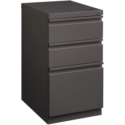Pemberly Row 3 Drawers 27.75" Vertical Espresso Metal Filing Cabinet Lockable Pre-Assembled Stationary Letter Size for Home, Office - color: Espresso