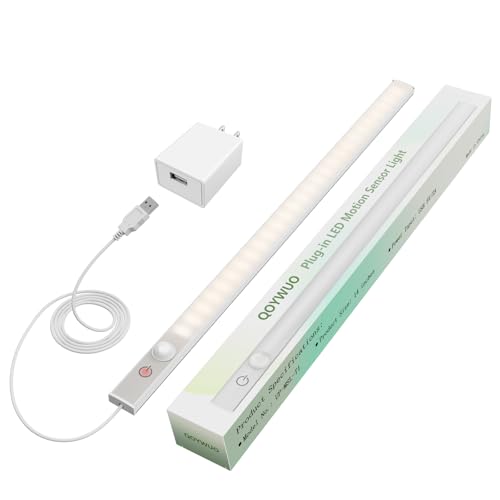 USB Plug-in Motion Sensor Light, ON/Night/Day Modes, Bright&Dimmable | 14" Slim LED Under Cabinet Lighting Indoor for Kitchen, Cabinet, Closet - 4000K Neutral White, 1-Bar Standalone - color: Neutral White, size: 1 * 1-Bar