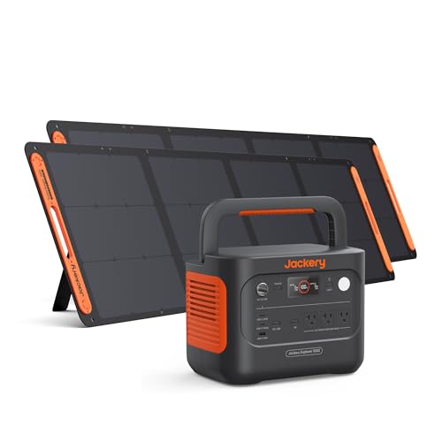 Jackery Solar Generator 1000 v2 and 2x200W Panels,1070Wh,1500W AC | 1 Hr Fast Charge, LiFePO4 Battery, Backup Power for Outdoor Camping, RV, Off-Grid & Emergency - style: E1000v2+200Wx2