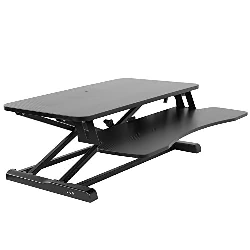 VIVO Black Carbon Fiber 32 inch Desk Converter, DESK-V000KR - color: Black Carbon Fiber, size: 32"