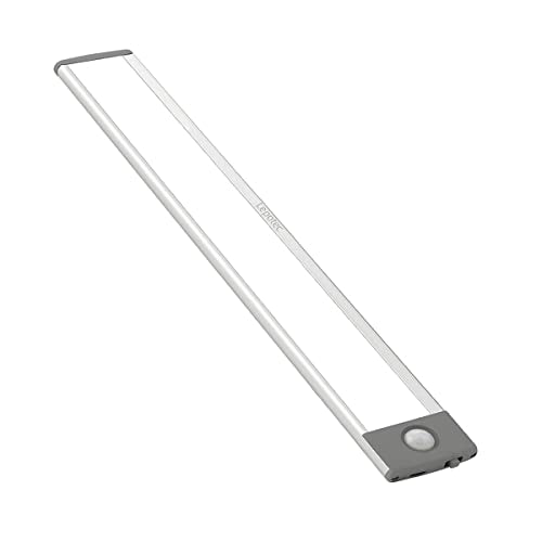 LEPOTEC 54 LED Under Cabinet Light, Pantry, Camper/Caravan, 2500mAh Rechargeable Wireless Motion Sensor Closet Light, Ultra Thin, Glare-Free Lighting for Removable Anywhere (1 Pack) - color: Silver-White Light, size: 54LED(1 pcs)