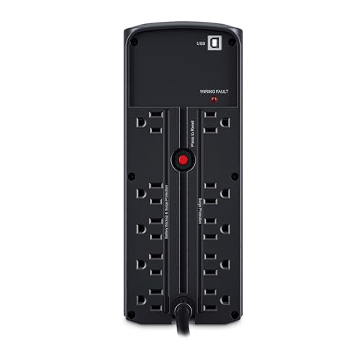 CyberPower CP1500GAVR Line‑Interactive UPS Battery Backup | 1500VA/900W, AVR, 10 Outlets, LCD Display, Mini-Tower, UL Certified - size: 1500VA