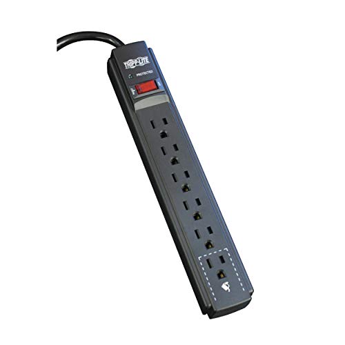 Eaton Tripp Lite TLP606B Black 6 Outlet Surge Protector Power Strip - color: Black, size: 6 feet Cord, style: Standard