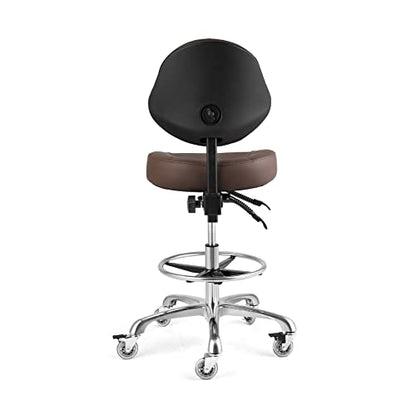 Office Drafting Chairs with Back Support, Rolling Drafting stools | Ergonomic,Heavy-duty Tall Shop Stool with Adjustable Foot ring for Standing Desk,Workshop Studio Salon Dental Home Office