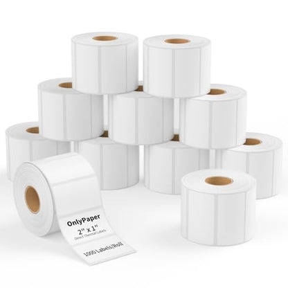 2" x 1" Direct Thermal Label-10000 Barcode Labels Perforated Compatible with Rollo and Zebra Desktop Printers(10 Rolls) - size: 2" x 1", style: 10 Rolls