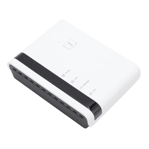 Wireless Print Server with 4 USB Sharing, Multi Mode (Wired / 2.4G WiFi/Standalone), Easy Setup, 100Mbps LAN, Plug and Play for & (White)