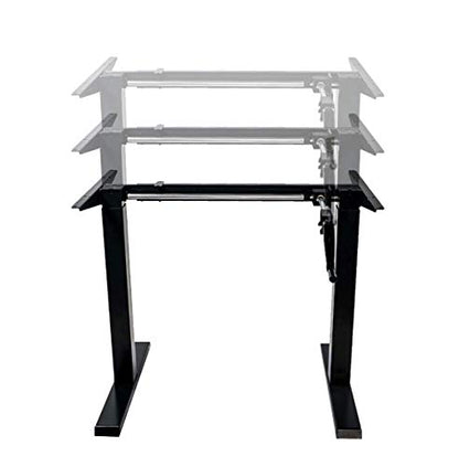 Height Adjustable Ergonomic Workstation Crank Desk Frame, Tabletop Not Included, 48.56 Inch Max, White - color: White