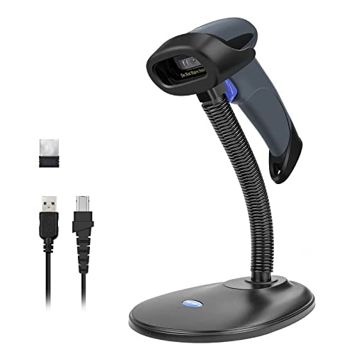 NETUM Wireless 2D QR Barcode Scanner with Stand, Bluetooth for Tablet -M8S | 3 in 1 Automatic Bar Code Imager Reader Handhold Scanner Gun Compatible for Laptops, Computers, Cashier, POS - size: 2D -M8S