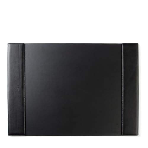 Leatherology Classic Desk Pad - 18" H x 26.5" W x 0.5" - Black Onyx | Office Desk Mat with Liftable Side Rails, Non-Leather Writing Surface & Micro-Suede Bottom - For Home or Office - color: Black Onyx, size: 18" x 26.5"