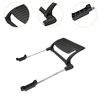 Office Chair Footrest Attachment, Adjustable Sliding Foot Pedal, Black Iron & PP Frame for Mesh and Swivel Chairs