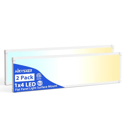 AIKVSXER 2Pack 1x4 LED Flat Panel Light, 6500LM Ultra-Bright, 30-50W White - color: White, size: 1x4ft-2P