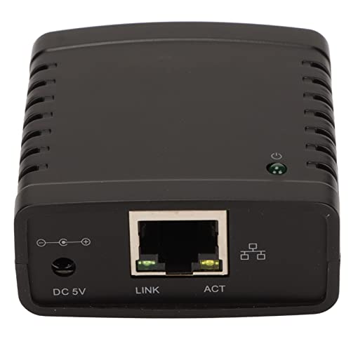 GOWENIC USB Printer Server, Printer Network Sharer, TCP/IP LPR Print Server, Wireless Extender Sharer, 10/100Mbps RJ45 LAN 1 Port USB Ethernet Extension Adapter, 100-240V(#3)