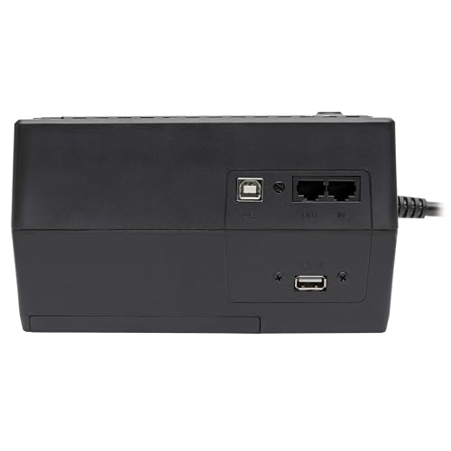 Tripp Lite 550VA UPS Battery Backup Surge Protector Efficient Energy-Star Certified, AVR, 8-Outlet Uninterruptible Power Supply, Dataline Protection, 3-Year Warranty & $100,000 Insurance (ECO550UPS) - style: 550VA