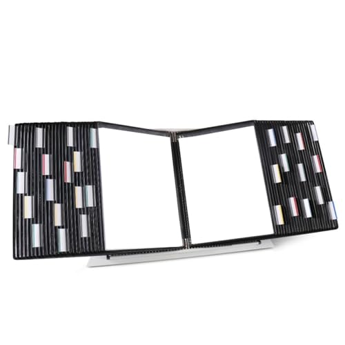 Tarifold Desktop Reference Organizer & Display System, 50 Double-Sided Pockets, 100 Sheet Capacity, Expandable, Durable Steel Wire Frames, Letter Size, Made in France, Black - color: Black, size: 50 Pockets