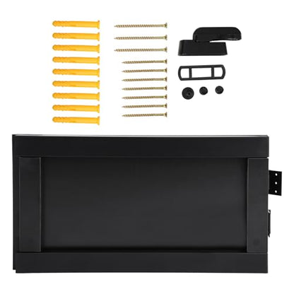 Folding Table Folding Dining Table with 132 Lbs Load Capacity & Spacious Desktop(29.5*15.7 In) Tall Fold Down Dining Desk Wall Mounted Foldable Desk for Study Rooms, Home Offices, Lounges(Black) - color: Black