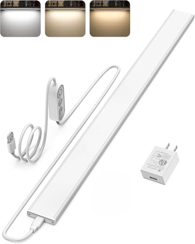 ASOKO 24 Inch Under Counter Light 3 Color 900LM Kitchen Desk Lamp | ASOKO 24" Under Desk LED Light, 3 Color 900LM Plug in Workbench Counter Light for Kitchen Sink Desk - size: 24 Inch-New