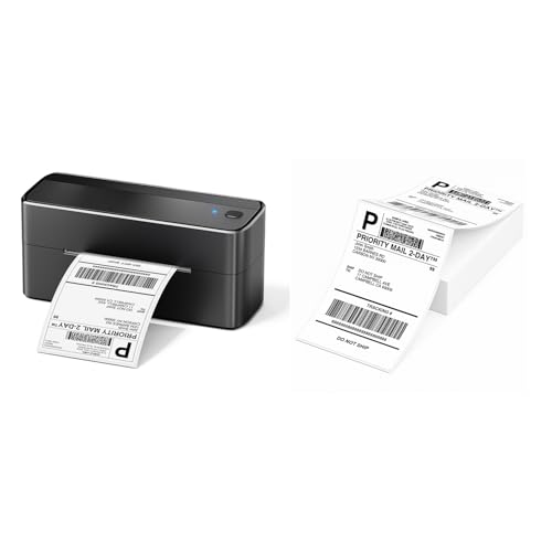 Phomemo Bluetooth Shipping Label Printer, 241BT 4X6 Wireless Thermal Label Printer for Small Business 4X6 Thermal Labels 100 Sheet of 1 Stack