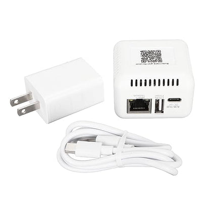 Luqeeg LAN Print Share Server, Supports Image and Text Printing, Computer Print Server Adapter, Multiple Interfaces, Maximum Support 256GB, Compatible with 95% USB Printer Brands (US