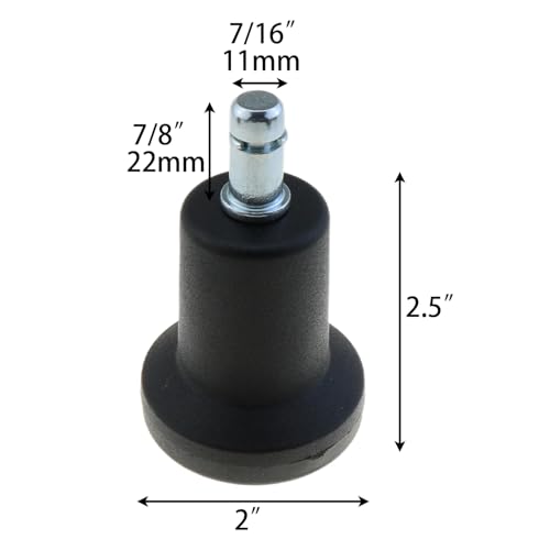 MEETOOT 5-Pack Bell Glides Replacement for Office Chair Wheels, Office Chair Wheel Stoppers, Bell Glides with Independent Self-Adhesive Pads (Tall Type)
