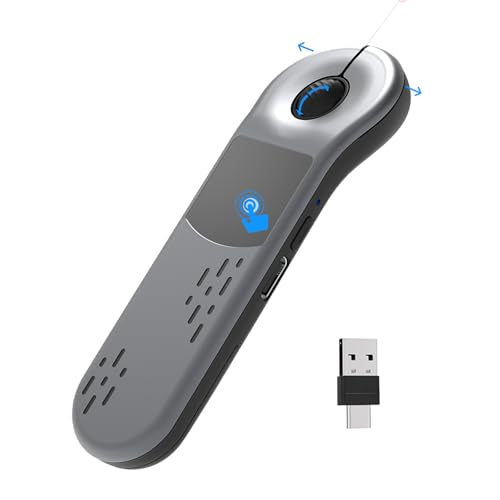 Air Mouse for PC/iOS/Android with Touchpad Rechargeable Wireless Presentation for PPT Pointer Bluetooth 2.4G Remote Control for PowerPoint/Keynote/Tiktok/Camera/Kindle App (Silver) - color: Silver