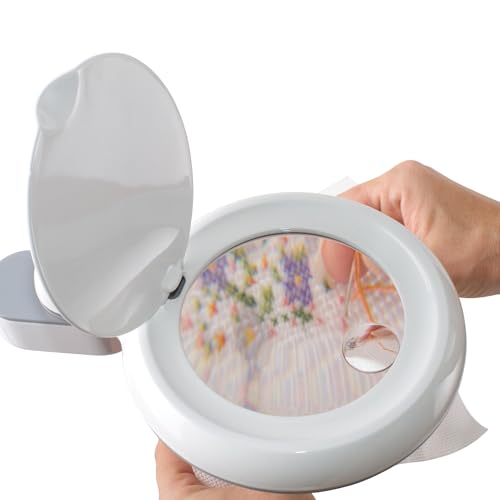 OttLite Space-Saving LED Magnifier Desk Lamp, Optical Grade, White