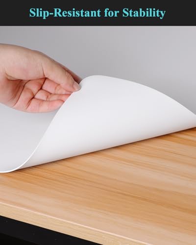 Pure White Plastic Table Cover Protector, 24" x 48" PVC Desk Pad Mat - color: White, size: 24" x 48"
