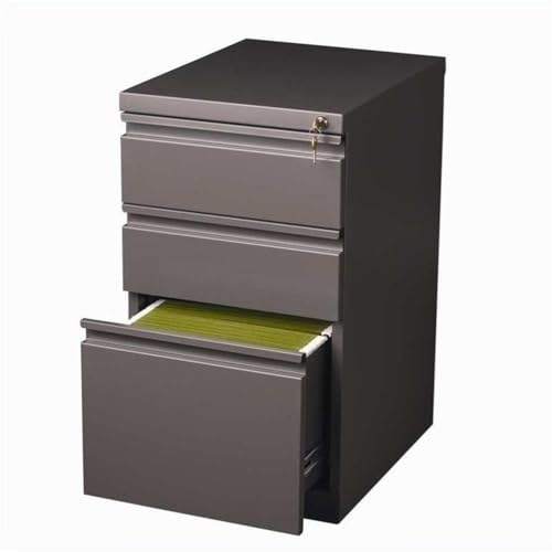 Pemberly Row 3 Drawers 27.75" Vertical Espresso Metal Filing Cabinet Lockable Pre-Assembled Stationary Letter Size for Home, Office - color: Espresso