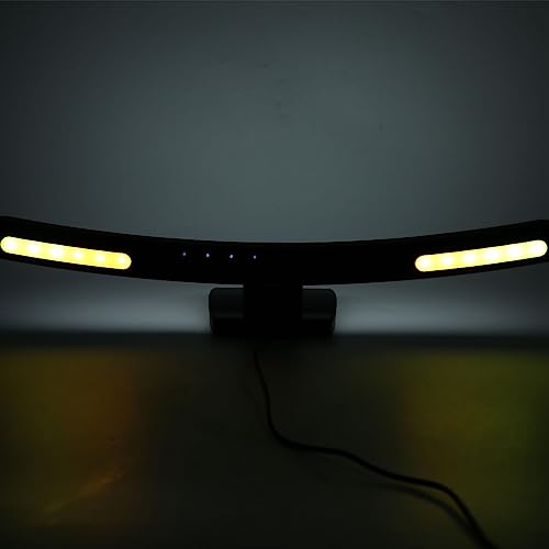 Computer Monitor Lamp MK520, Wireless USB - C Monitor Light Bar with Asymmetric Optical Design, 7 Color RGB Backlight & Touch Dimming for Curved 15-22 Inch Screens
