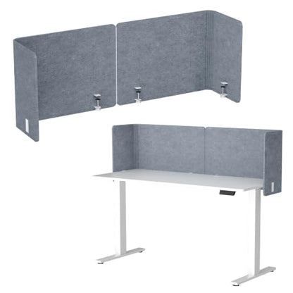 Desk Privacy Panel,2PCS L-Shaped Clamp-On Office Desk Divider,47.2" x 15.7" - color: Grey, size: 47.2" x 15.7"