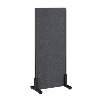 Bush Business Furniture 24W x 55H Freestanding Privacy Screen in Cool Charcoal, Standing Office Partition with Acoustic Sound Dampening Panel - color: Cool Charcoal