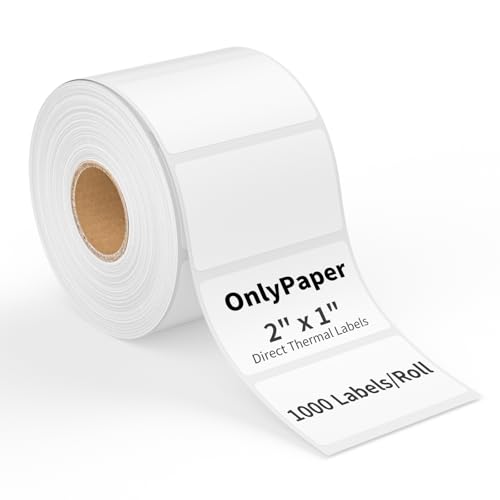 2" x 1" Direct Thermal Label-1000 Labels Printer Labels for Barcode, Waterproof & Adhesive, Perforated Compatible with Rollo and Zebra Desktop Printers(NO BPA and BPS) - size: 2" x 1", style: 1 Roll