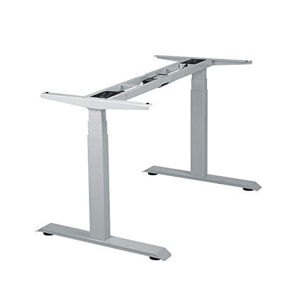 VJ201-S3 Electric Height Adjustable Sitting Standing Desk Frame Only/Sit Stand - Dual Motors 3 Segment Motorized Desk Base Only,Gray - color: Grey