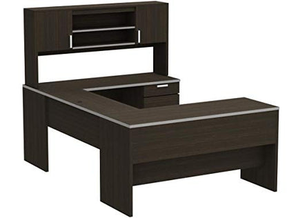 Bestar, Ridgeley Collection, 3-Piece Set Including a U-Shaped Desk with Hutch, a Lateral File Cabinet, and a Bookcase