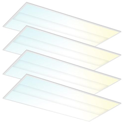 2x4 FT 4 Pack LED Drop in Troffer Center Basket Panel Ceiling Office Light Fixture, 5 Color Tunable 3500K/4000K/5000K/5700K/6500K, 0-10V Dimmable Chandeliers, ETL+DLC 5.1 Certified - size: 2*4ft