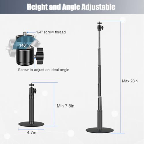 JCWINY Webcam Stand, 28 Inch Web Cam Stand for Desk, Adjustable Webcam Mount Camera Stand for Logitech Webcam C922 C930e C920S C920 C615 C960 C920x BRIO 4K NexiGo N60 and Others