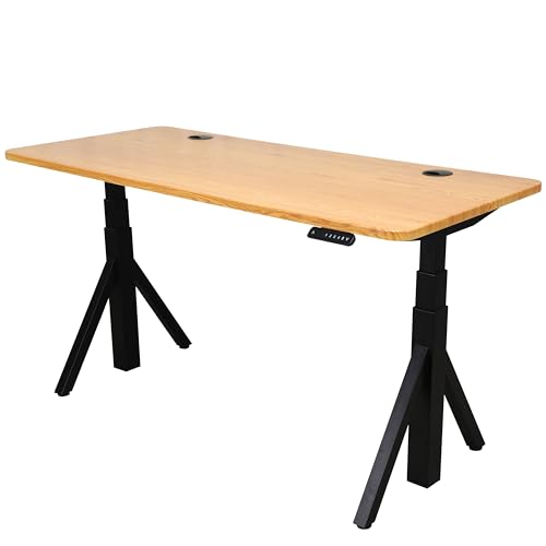 ApexDesk Quattro Series 60" Electric Adjustable Standing Computer Desk for Home and Office Width and Height Adjustable, Rectangular Canary - color: Canary Rectangular, size: 60" Rectangular
