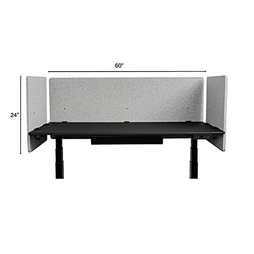 Stand Up Desk Store ReFocus Clamp-on Acoustic Desk Divider Privacy Panel that Reduces Noise and Visual Distractions (Cool Gray, 59" x 23.6", 23.6" x 23.6", & 23.6" x 23.6") - color: Cool Gray, size: 60" Set