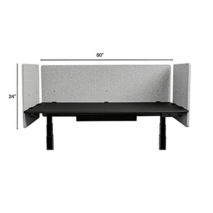 Stand Up Desk Store ReFocus Clamp-on Acoustic Desk Divider Privacy Panel that Reduces Noise and Visual Distractions (Cool Gray, 59" x 23.6", 23.6" x 23.6", & 23.6" x 23.6") - color: Cool Gray, size: 60" Set