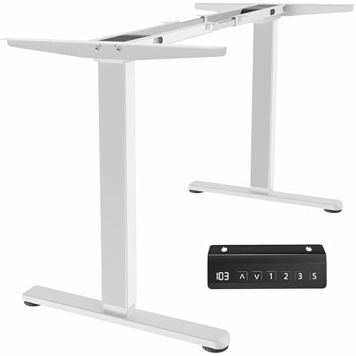 VIVO Heavy Duty Dual Motor Electric Sit Stand Desk Frame, 220 lbs Capacity, Fits up to 77 x 43 inch Tops, Memory Controller Height Adjustable Frame Only, White, DESK-E-200W - color: White, size: 2 Stage