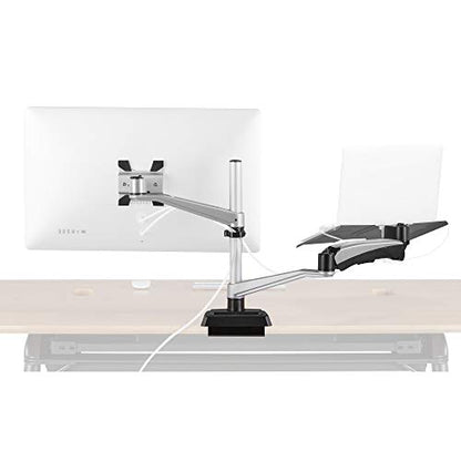 Vari Monitor Arm & Laptop Stand - VESA Compatible Mount with 360 Degree Rotation & 15" Laptop Stand with Adjustable Height, Monitors up to 27 inches, 19.8 lbs Capacity - Single Monitor & Laptop Holder - style: Monitor Arm & Laptop Stand
