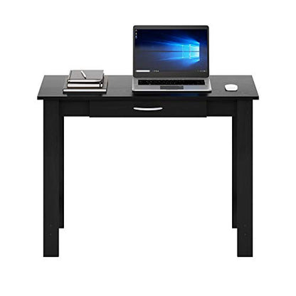 FURINNO Jaya Writing Desk For Residential Use With DrawerBlack, Blackwood, Large - color: Blackwood, size: 39 inches